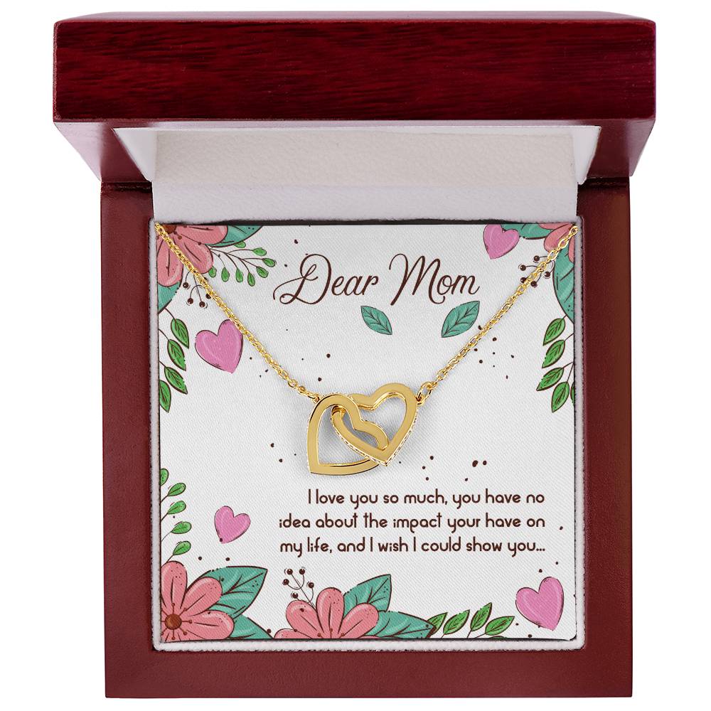 Beautiful Gift To To My Wonderful Mom - We Are Two Heart Together Interlocking Hearts Necklace