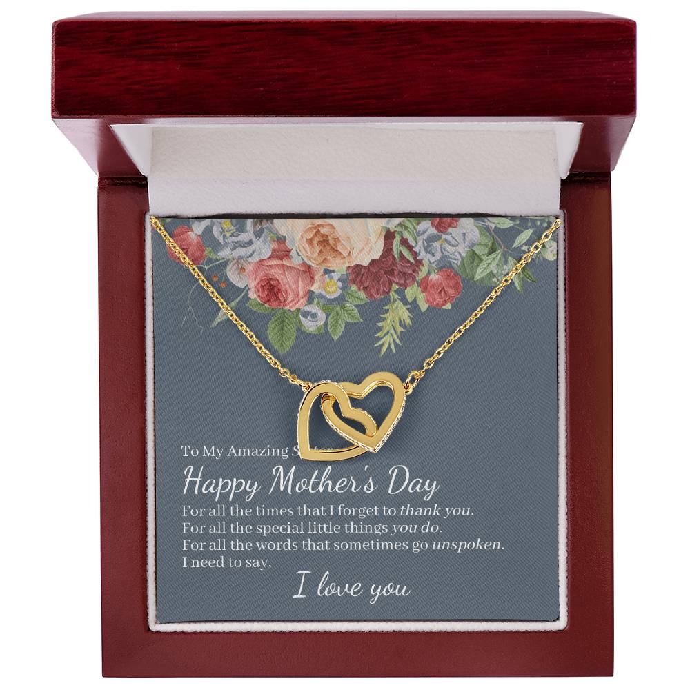 Amazing Sister Happy Mother'S Day Interlocked Hearts Necklace Interlocking Hearts Necklace