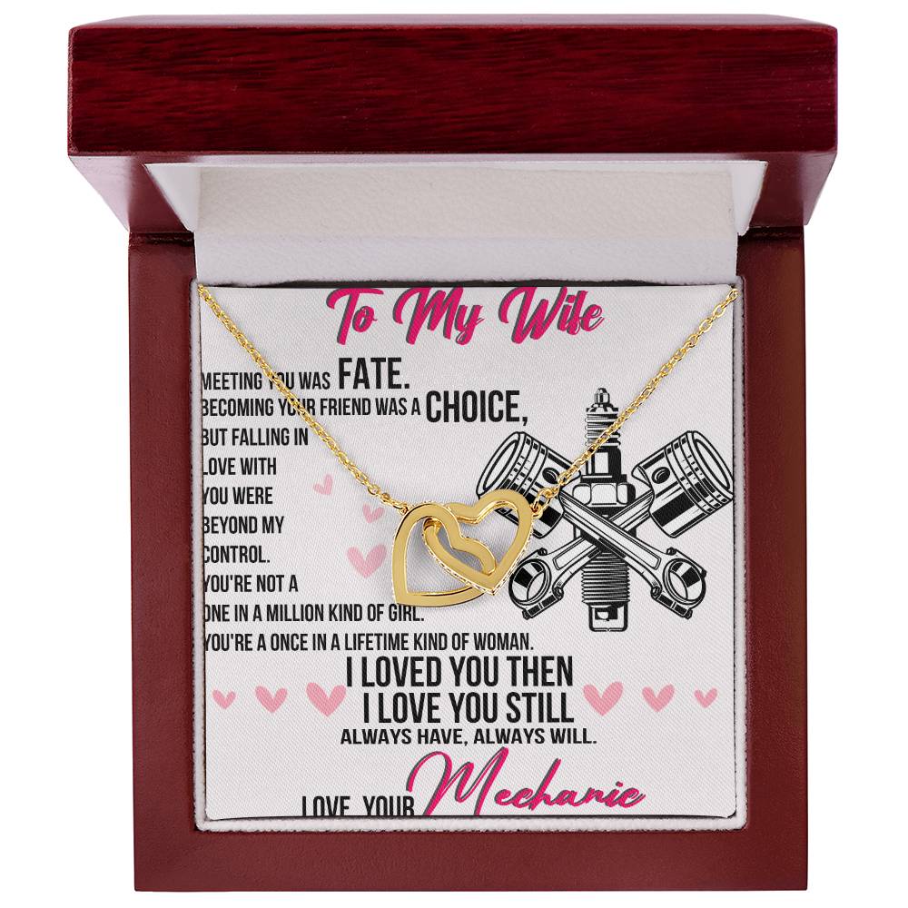 To My Wife Interlocking Hearts Necklace Message Card