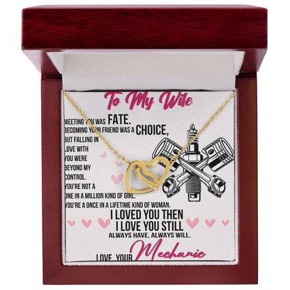 To My Wife Interlocking Hearts Necklace Message Card