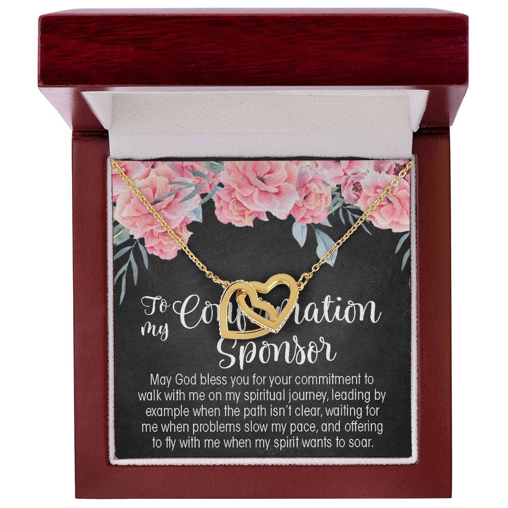 Confirmation Sponsor Interlocking Hearts Necklace Gift For Women Sponsor Confirmation Necklace Gifts For Sponsors Religious Thank You Gift