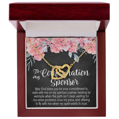 Confirmation Sponsor Interlocking Hearts Necklace Gift For Women Sponsor Confirmation Necklace Gifts For Sponsors Religious Thank You Gift