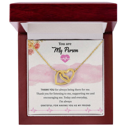 You Are My Person Interlocking Hearts Necklace