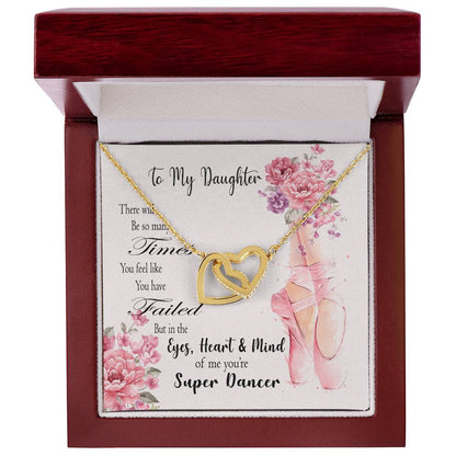 Ballet Daughter Gift From Mom Necklace For Daughter Gift For Dancer From Mom Interlocking Hearts Necklace