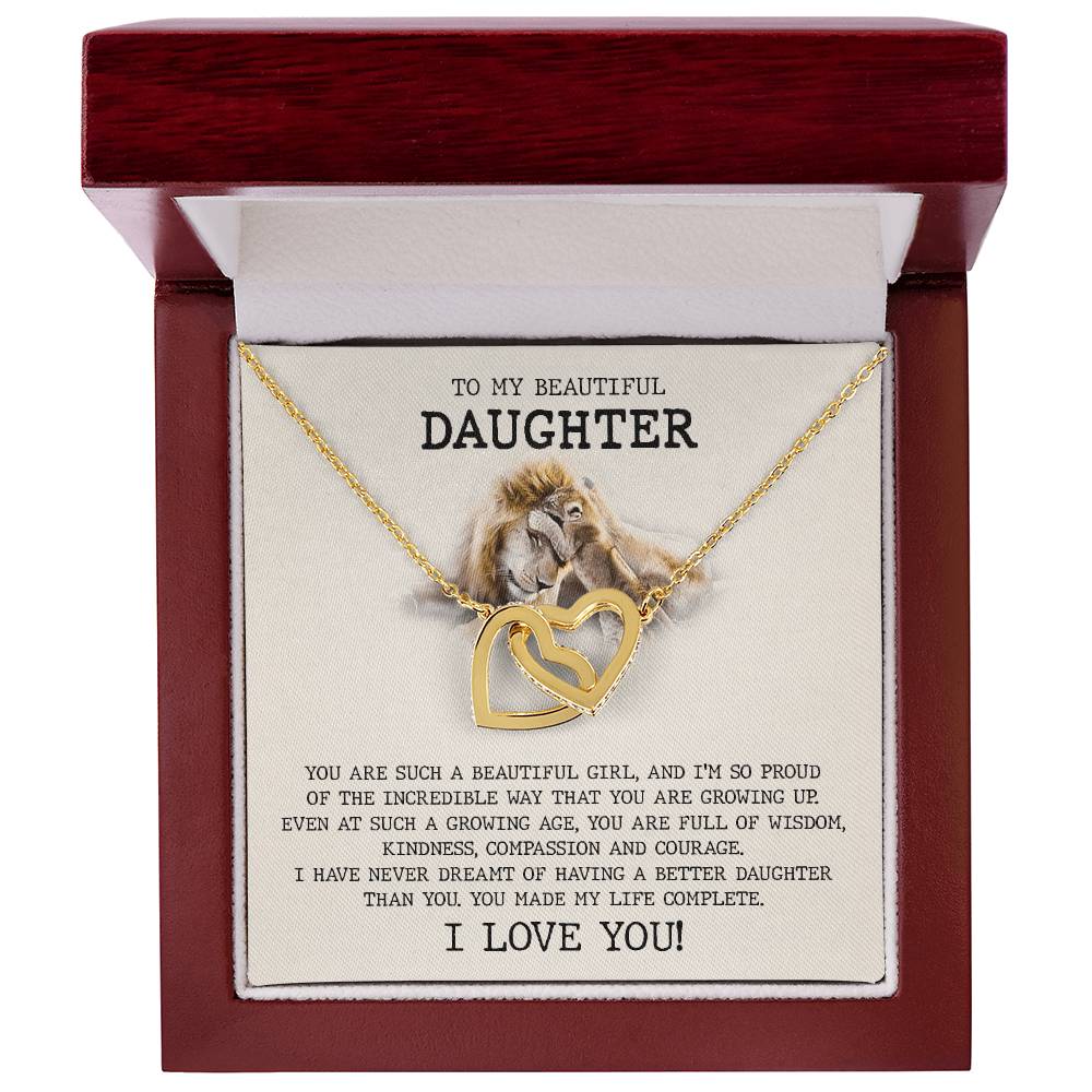 You Are Full Of Wisdom Kindness - To Daughter Interlocking Hearts Necklace