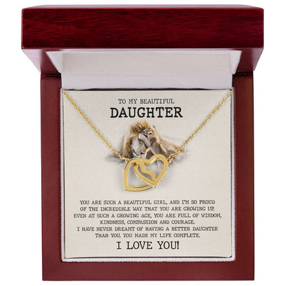 You Are Full Of Wisdom Kindness - To Daughter Interlocking Hearts Necklace