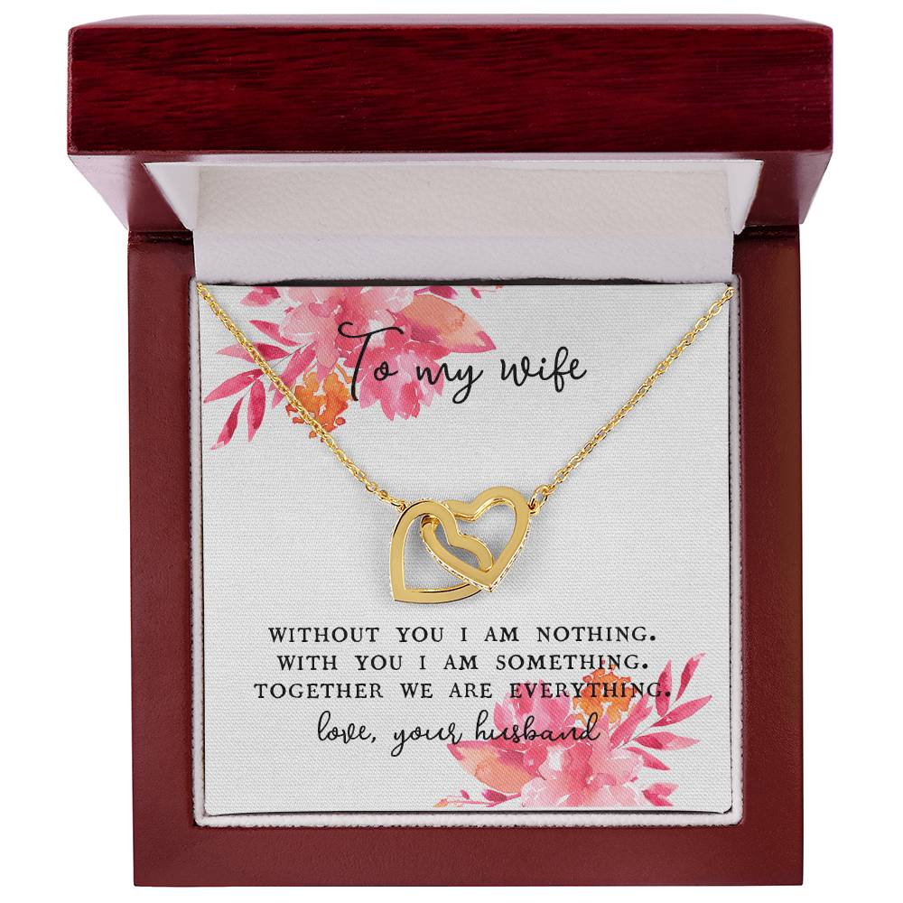 To Wife From Husband Double Hearts Necklace Love Jewelry Romantic Gift Valentine'S Day Anniversary From Spouse Interlocking Hearts Necklace