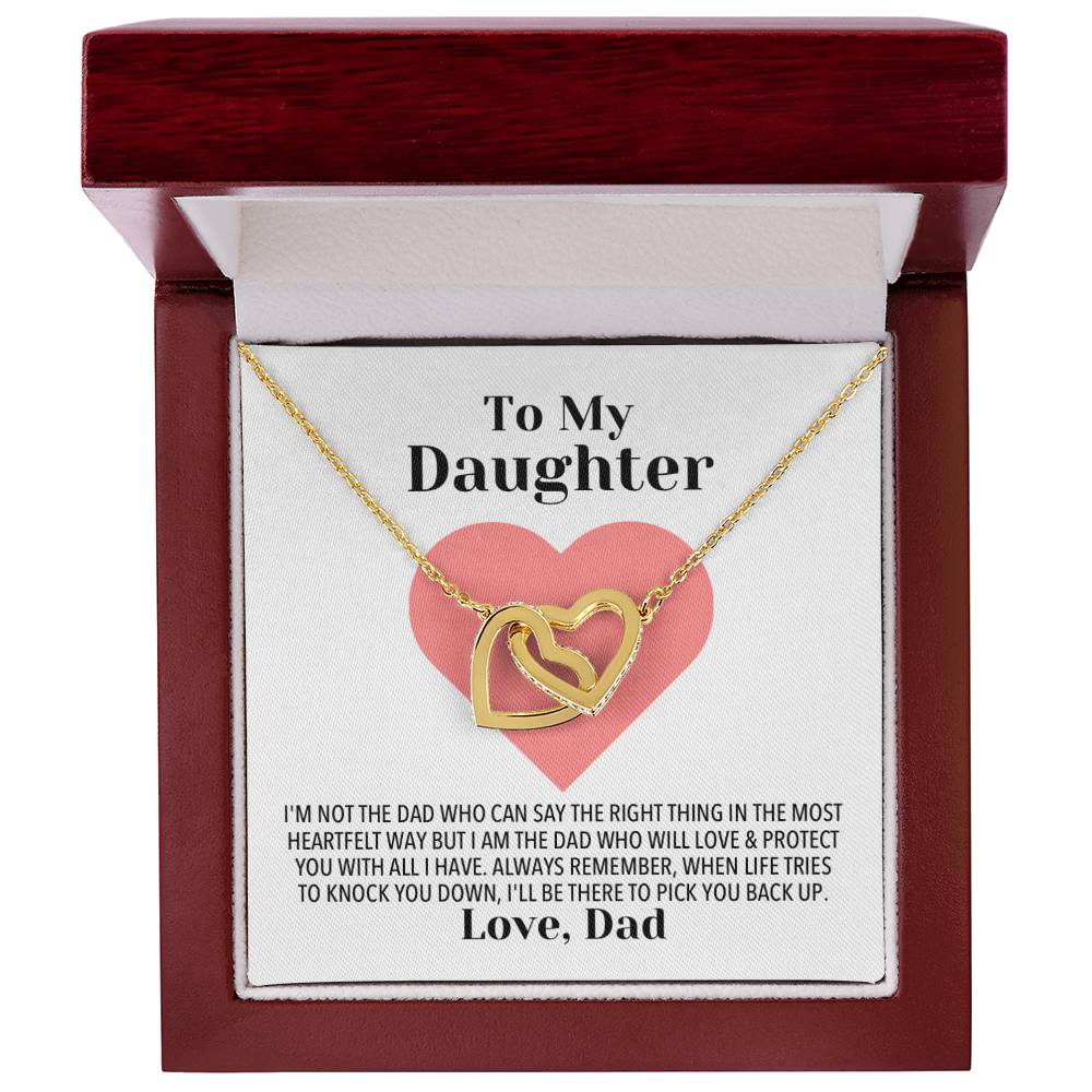 Daughter Love & Protection Necklace Interlocking Hearts Necklace