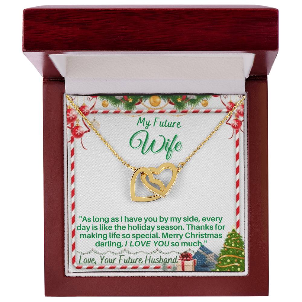 Christmas Gift For Your Future Wife Romantic And Unique Gift For Your Wife Beautiful Interlocking Hearts Necklace.