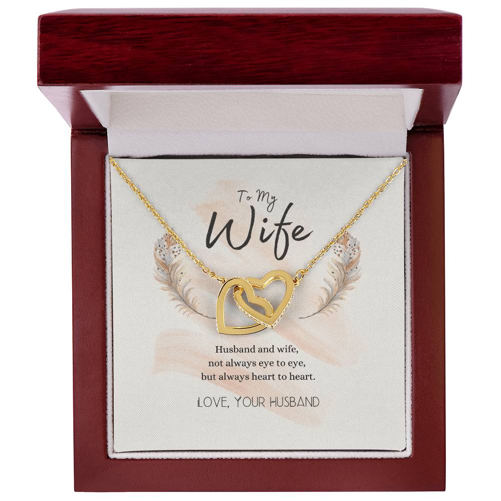 To My Wife Heart To Heart Necklace Interlocking Hearts Necklace