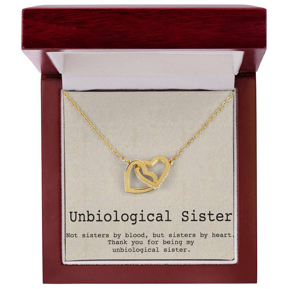 Unbiological Sister Necklace Soul Sister Big Little Sorority Sister In Law Necklace Step Sister Gift Tribe Necklace Best Friend Gift Bff Gift Interlocking Hearts Necklace