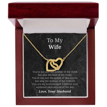 To My Wife Mother Of My Child Interlocked Hearts Necklace Interlocking Hearts Necklace