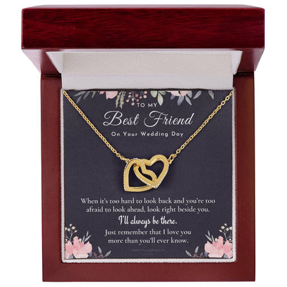 Best Friend Gift On Her Wedding Day Best Friend To Bride Necklace Best Friend Gift To Bride Bride Gift From Maid Of Honor To My Best Friend Interlocking Hearts Necklace