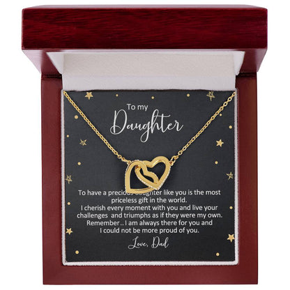 Dad To Daughter Necklace Interlocking Hearts Necklace