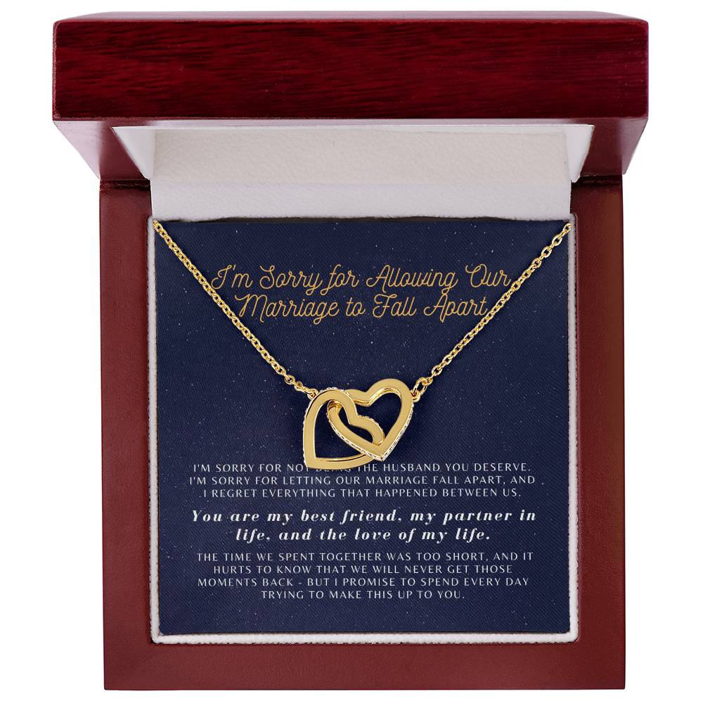 Apology Gift For Wife From Guilty Husband Interlocking Hearts Necklace