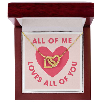 All Of Me Loves All Of You Interlocking Hearts Necklace