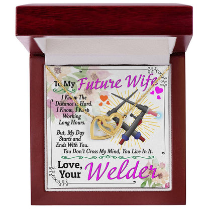 Welder'S Future Wife - Interlocking Heart Necklace Interlocking Hearts Necklace