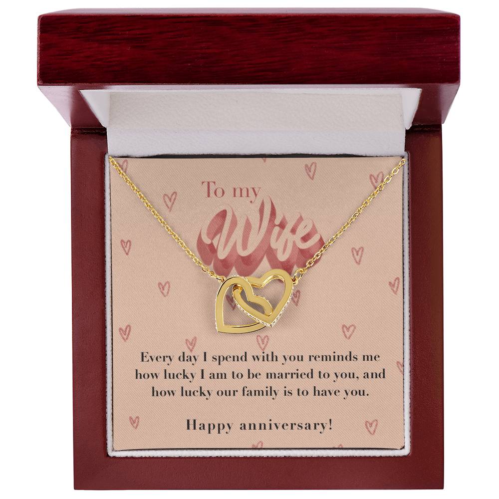 Anniversary Gift For Wife Interlocking Hearts Necklace