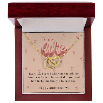 Anniversary Gift For Wife Interlocking Hearts Necklace