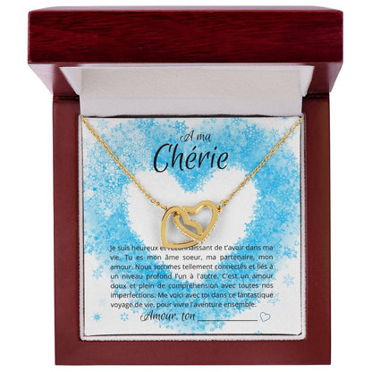 A Ma Chérie - Beautiful Winter Necklace Interlocking Hearts Necklace