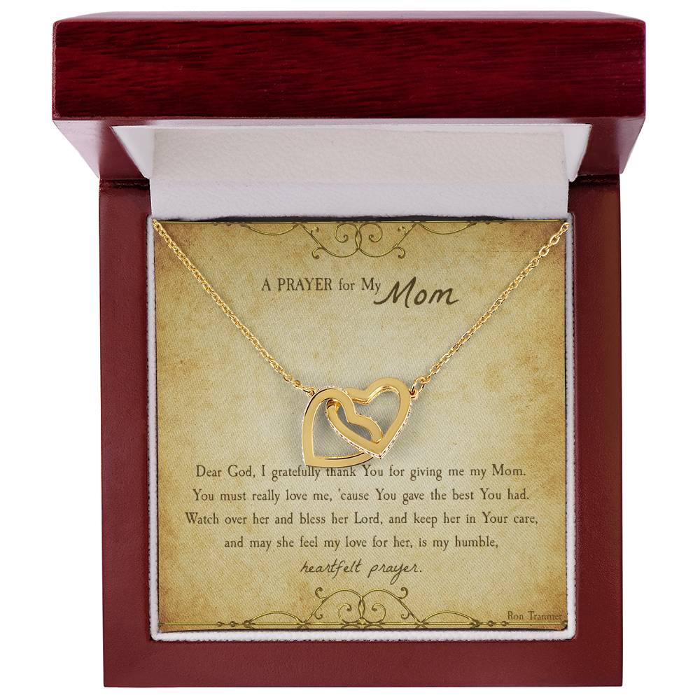 A Prayer For My Mom Gift Necklace Interlocking Hearts Necklace