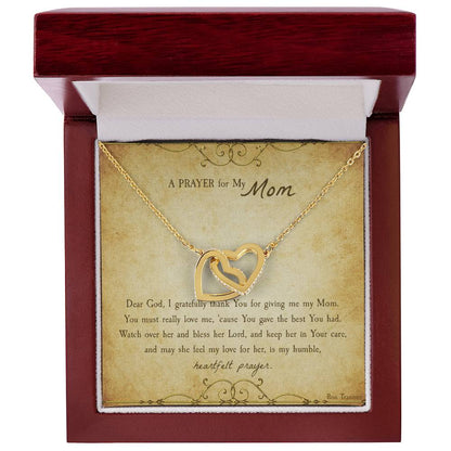 A Prayer For My Mom Gift Necklace Interlocking Hearts Necklace