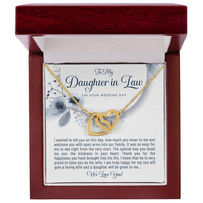 Daughter In Law Gift From Mother In Law Bride Gift From Mother Of The Groom Wedding Day Gift Bride Necklace Gift Welcome Jewelry Gift Interlocking Hearts Necklace