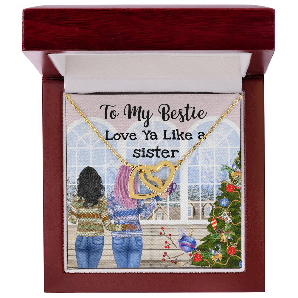 Bestie Linked Hearts Necklace Interlocking Hearts Necklace