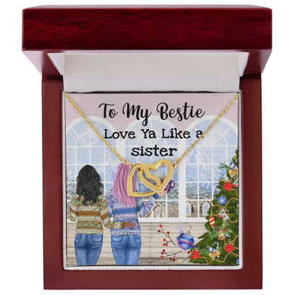 Bestie Linked Hearts Necklace Interlocking Hearts Necklace