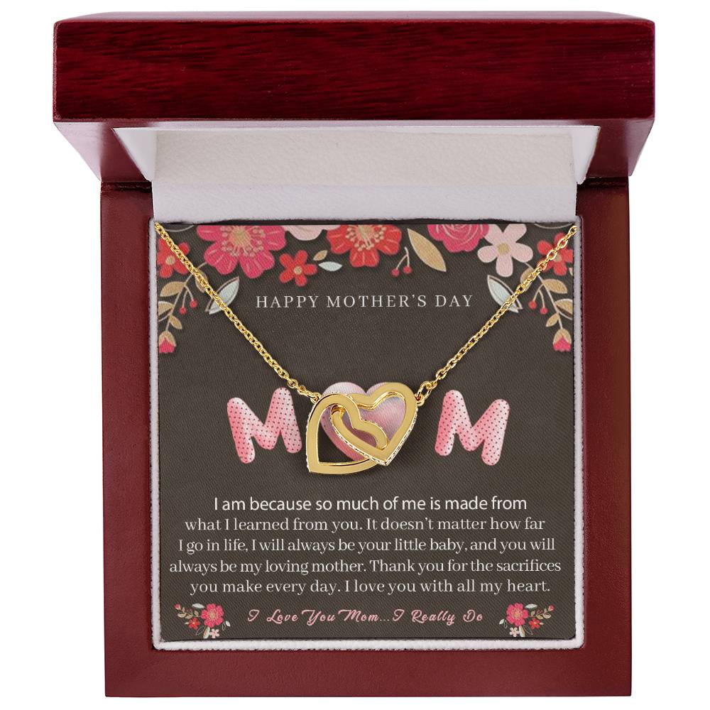 Unique Necklace Gift For Mom Interlocking Hearts Necklace