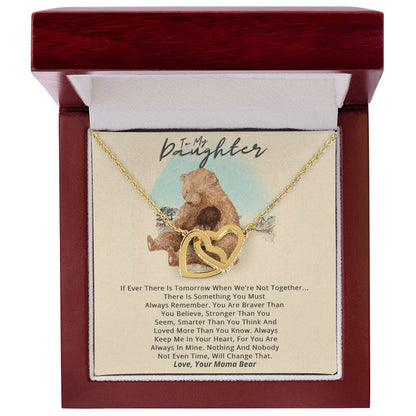From Mama Bear To Daughter Necklace Gift Set Interlocking Hearts Necklace