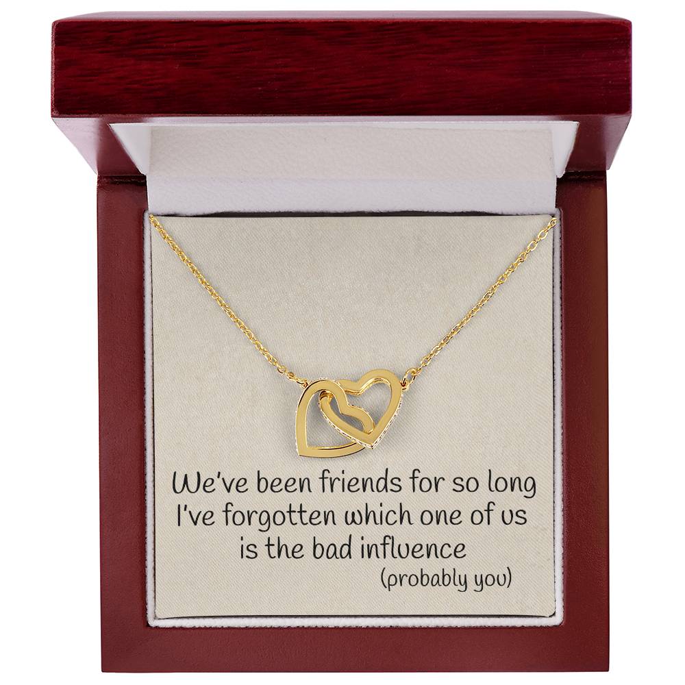 Best Friend Probably You Funny Interlocking Heart Necklace Best Friend Gift Bff Gift Interlocking Hearts Necklace