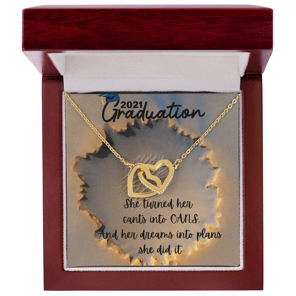 2021 Graduation Sister Interlocking Hearts Necklace