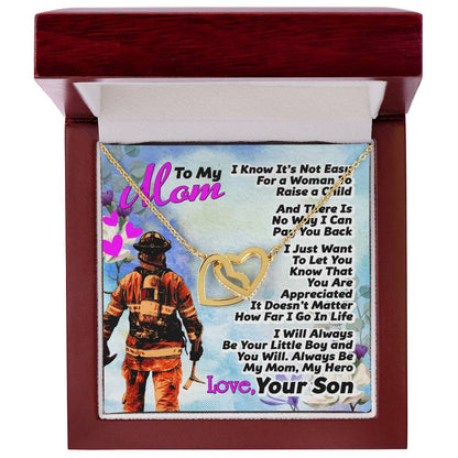 Firefighter'S Mom - Interlocking Heart Necklace Interlocking Hearts Necklace