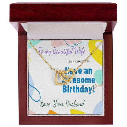 Birthday Gift For Wife Two Hearts Interlocked Interlocking Hearts Necklace