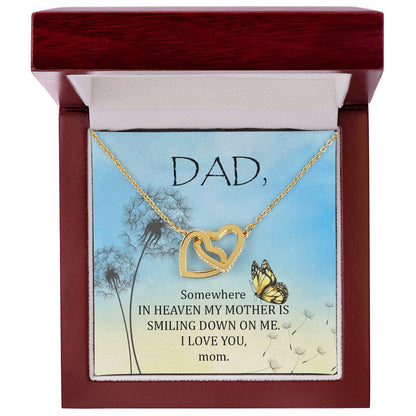 Dad - The Years May Pass But Still You Stay - Necklace Interlocking Hearts Necklace