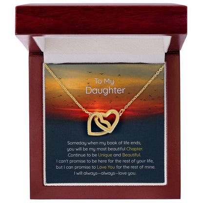 Daughter I Will Always Always Love You - Hearts Necklace Interlocking Hearts Necklace