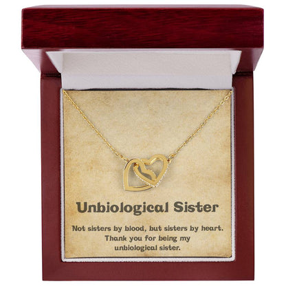Unbiological Sister Necklace Soul Sister Big Little Sorority Sister In Law Necklace Step Sister Gift Tribe Necklace Best Friend Gift Bff Gift Interlocking Hearts Necklace