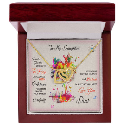 Daughter Necklace From Dad Interlocking Hearts Necklace