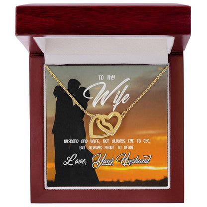 To My Wife- Always Heart To Heart Necklace Interlocking Hearts Necklace