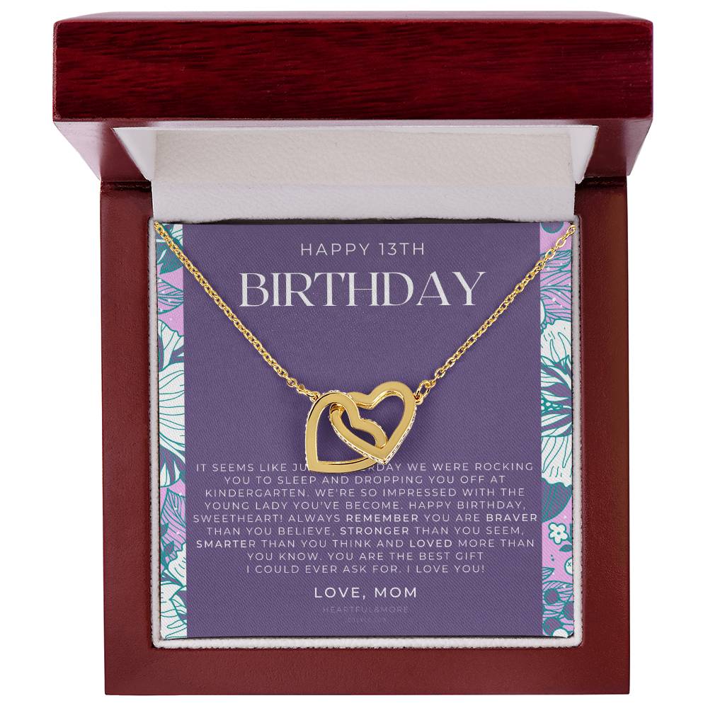 Gift For 13 Year Old Girl Gifts 13Th Birthday Girl 13Th Birthday Gift Thirteenth Birthday Necklace Teen Birthday Gift Official Teenager Interlocking Hearts Necklace