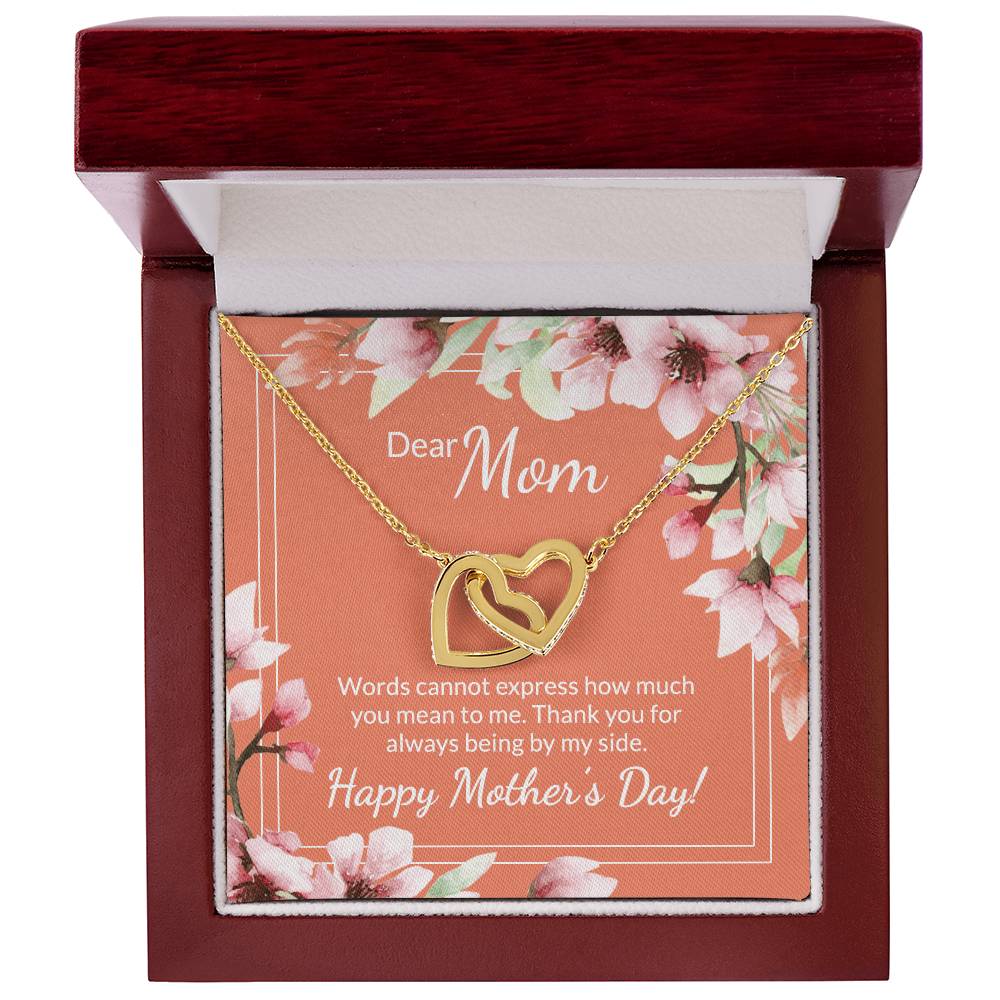 30 Mother'S Day Collection Interlocking Hearts Necklace - Coral Floral