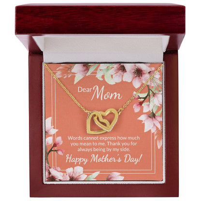 30 Mother'S Day Collection Interlocking Hearts Necklace - Coral Floral