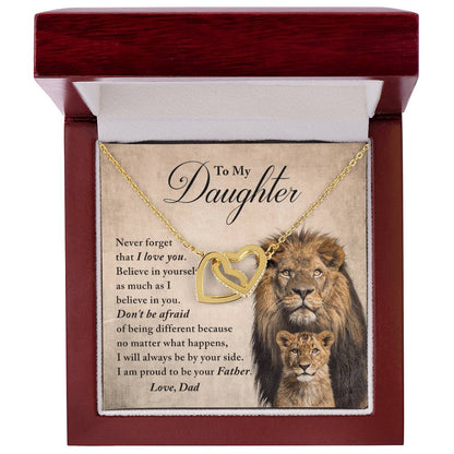 Daughter - Believe In Yourself - Necklace Interlocking Hearts Necklace