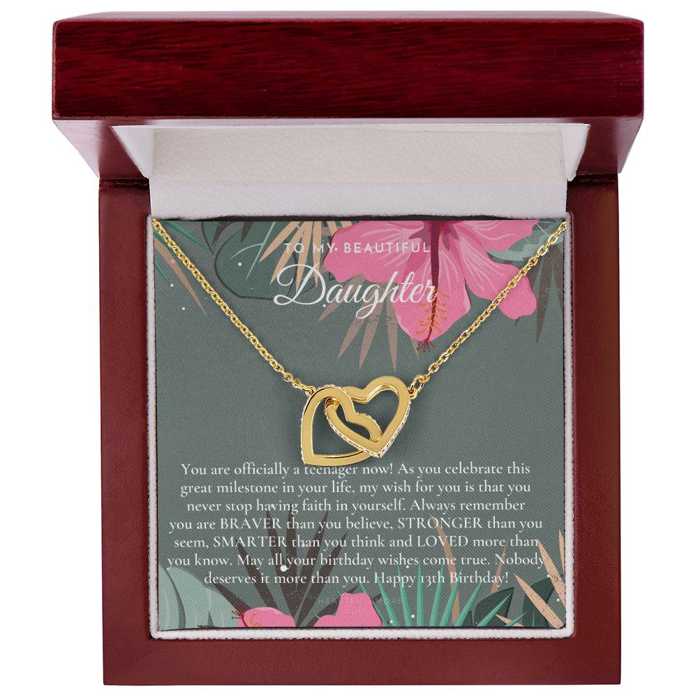 Gift For 13 Year Old Girl Gifts 13Th Birthday Girl 13Th Birthday Gift Thirteenth Birthday Necklace Teen Birthday Gift Official Teenager Interlocking Hearts Necklace