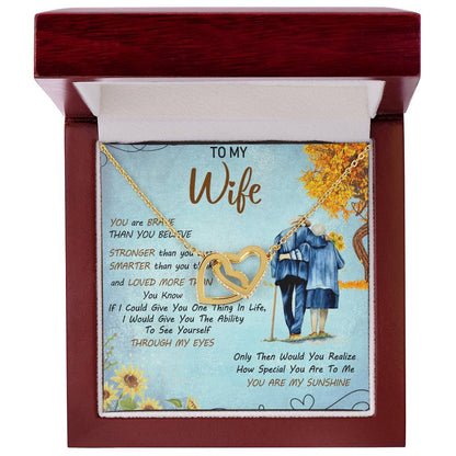 To My Wife Interlocking Hearts Necklace Message Card