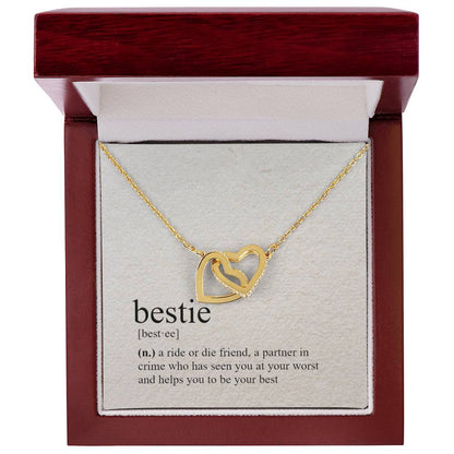 Definition Of A Bestie Necklace Interlocking Hearts Necklace