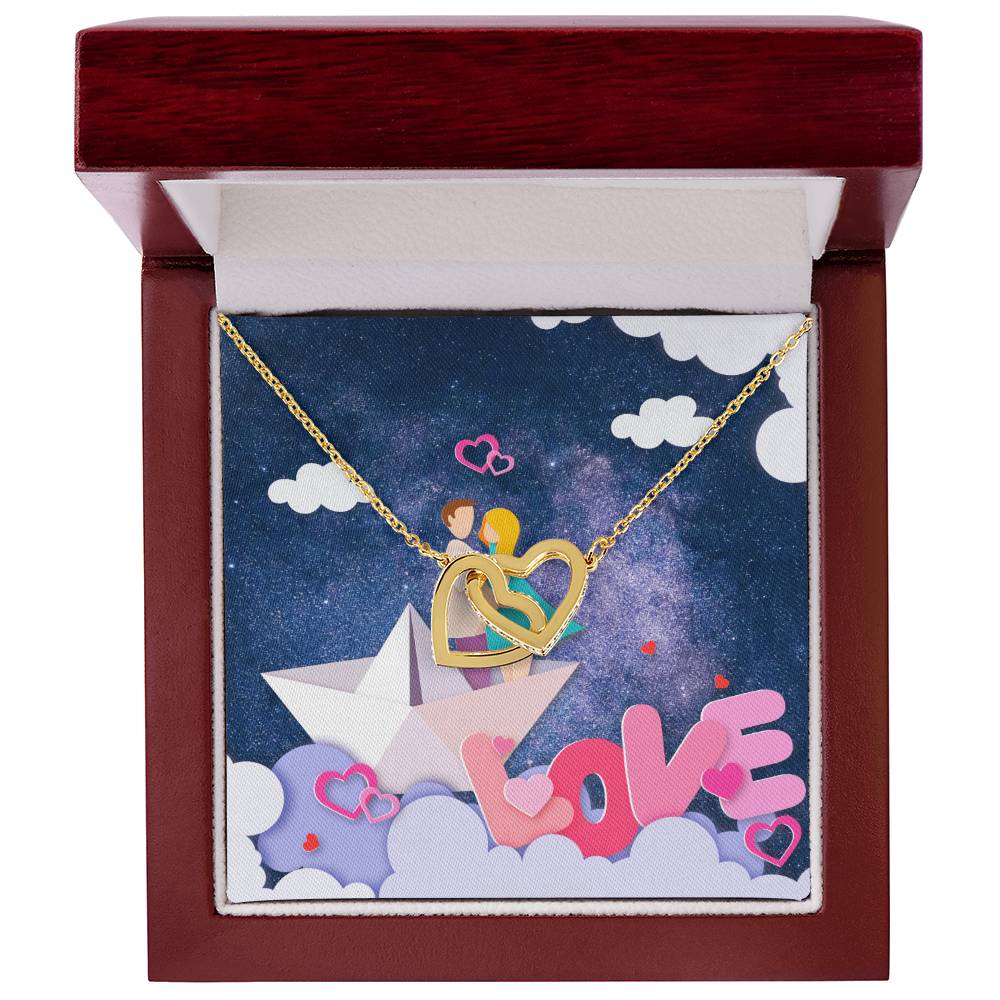 To Wife Girlfriend . Show Your Love To Your Lovely Girlfriend Wife. Gift For Girlfriend Wife Interlocking Hearts Necklace