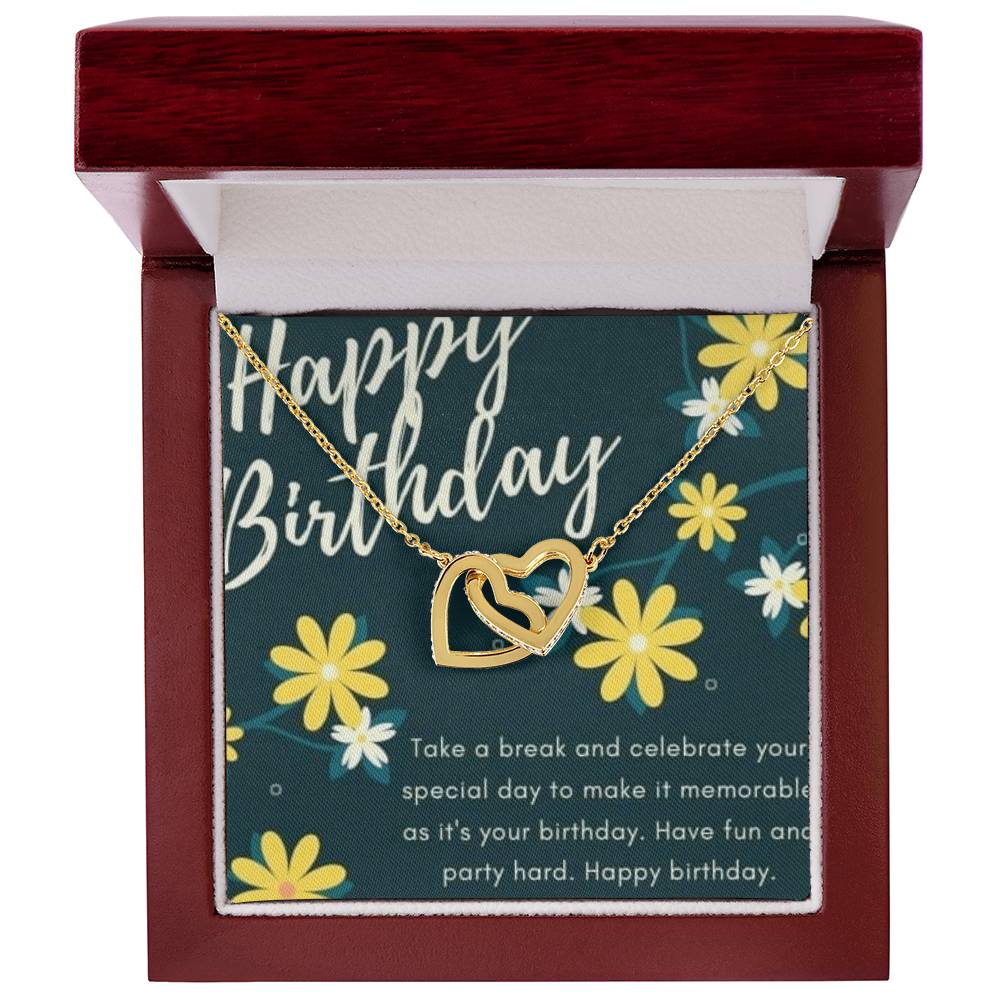 Birthday To My Daughter Interlocking Hearts Necklace