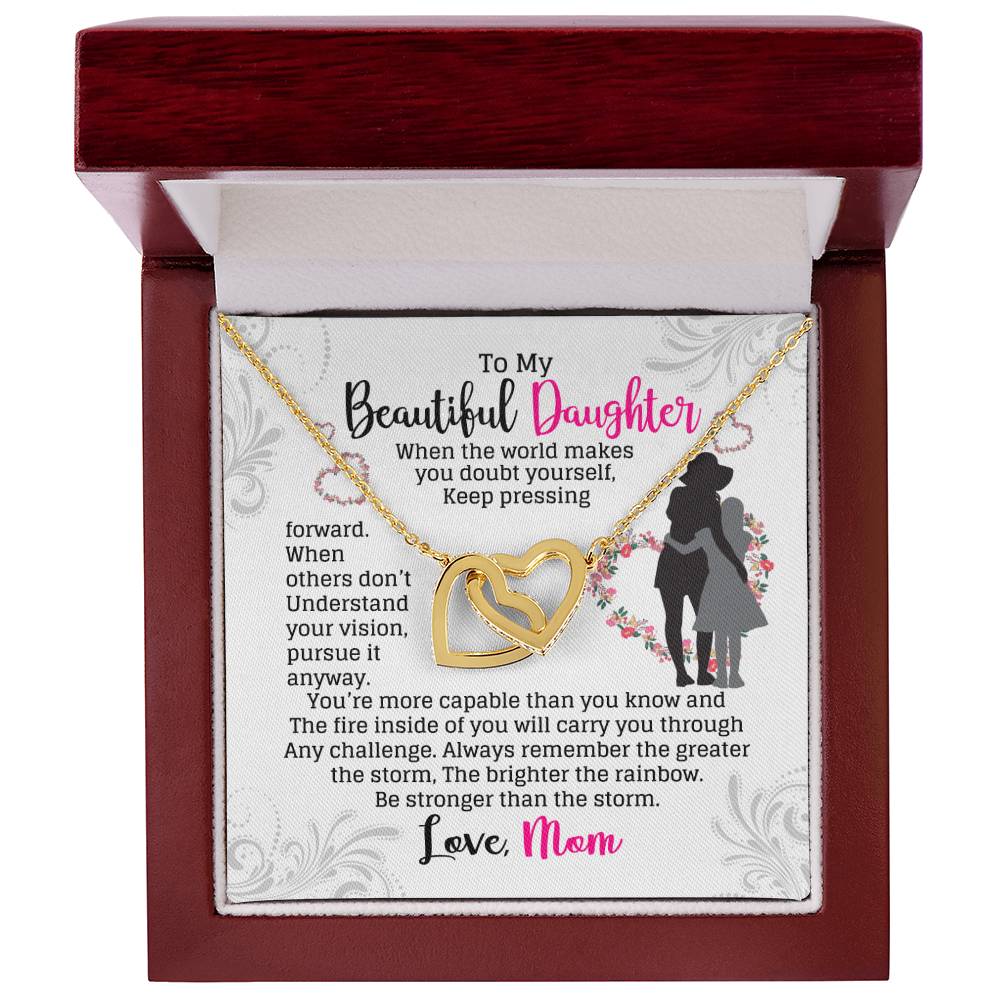 Gift For Daughter - Interlocking Heart Necklace Interlocking Hearts Necklace